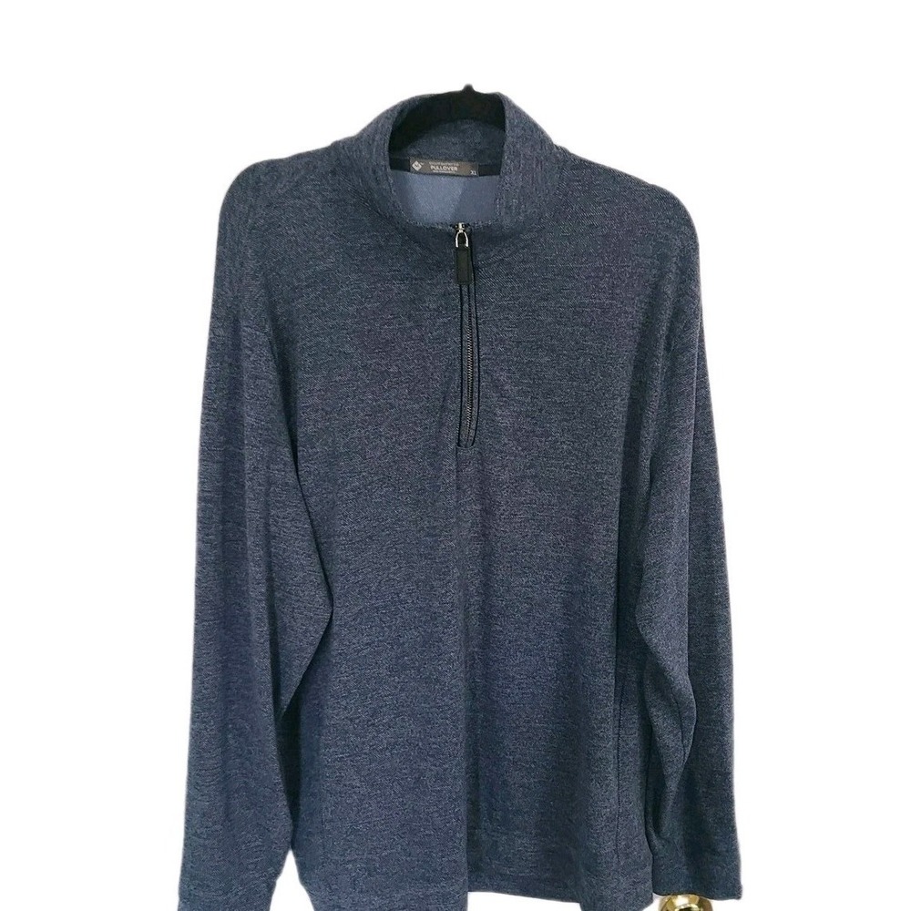 Member's Mark Men's Casual Quarter Zip Soft Stretch‎ Blue Pullover XL Sams Club